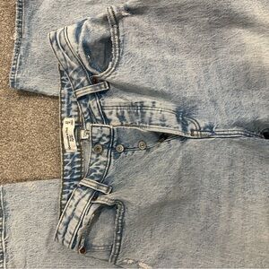 Abercrombie & Fitch Faded Blue Denim Jeans with rips at knees